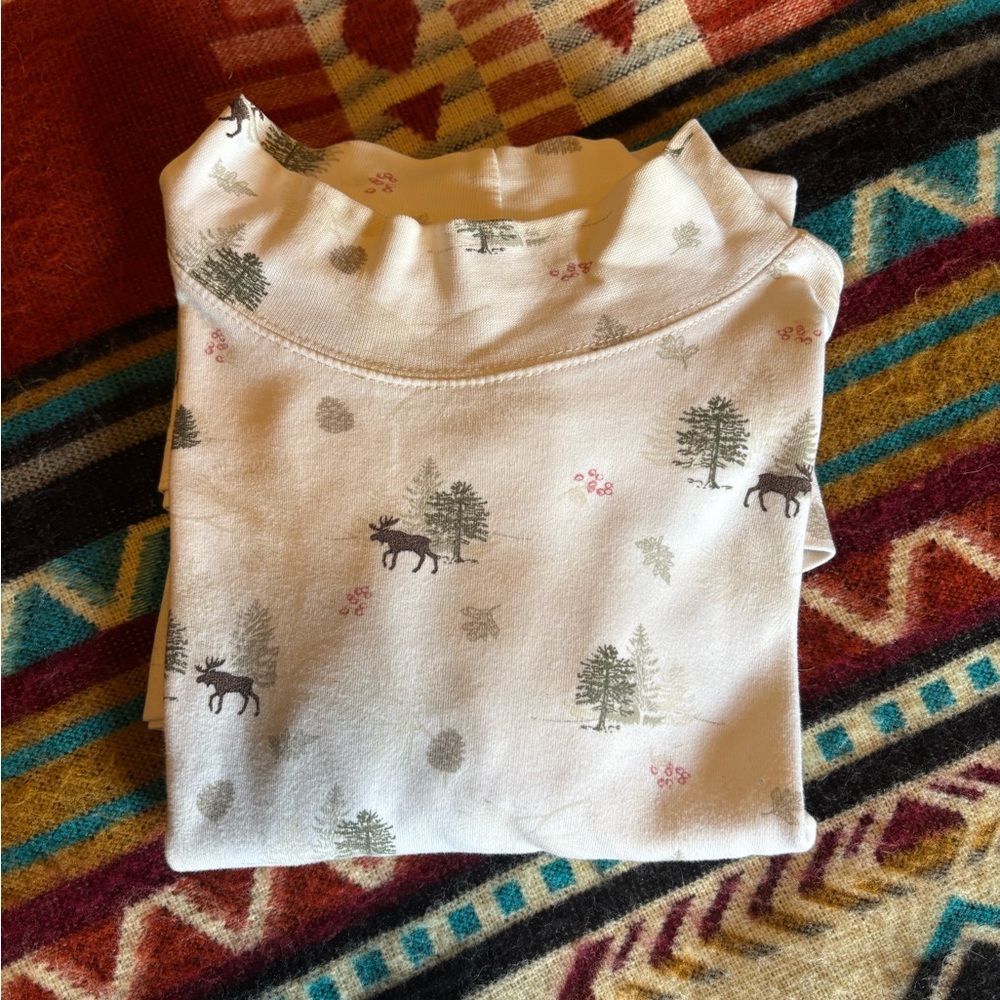 Women’s Cream Moose Print turtleneck